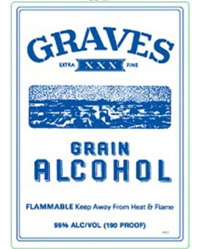 Graves Grain Alcohol 190 Proof Half bottle 375ml - 